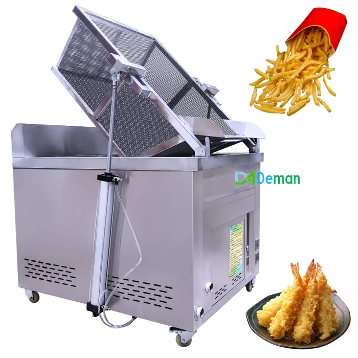 auto-discharge Tempura deep fryer okra mushroom frying oven cod fish chips frying machine