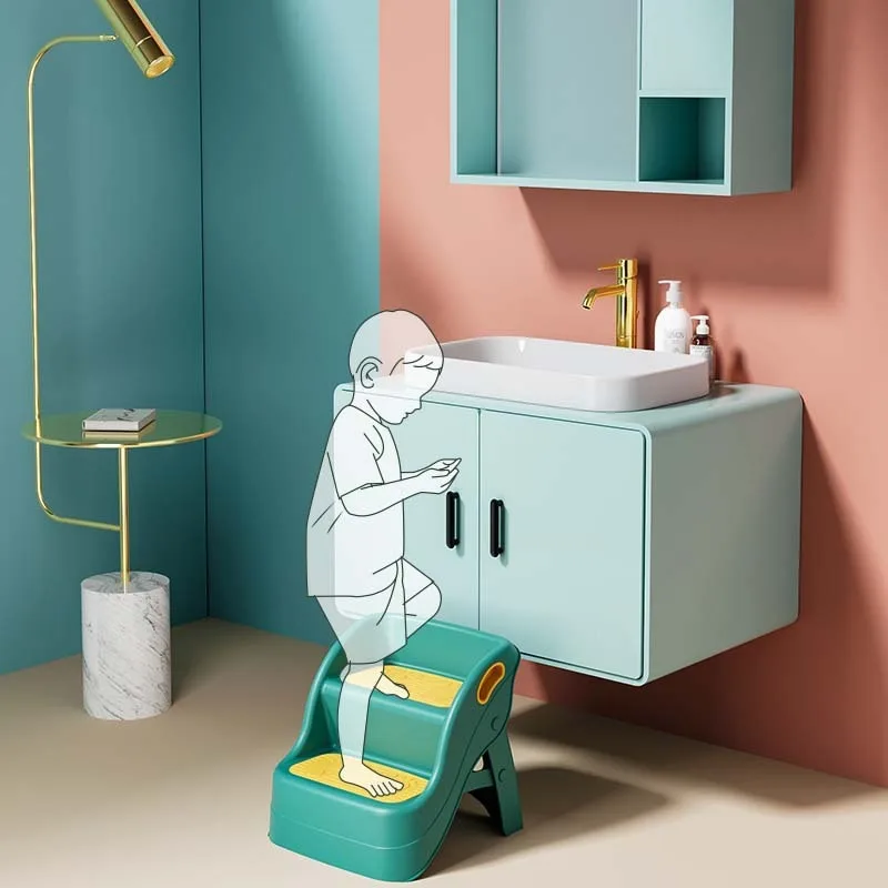 Baby Plastic Double Stool Baby Toddler Double Foot Stool Baby Bathroom Kitchen Toilet Training Step Stool