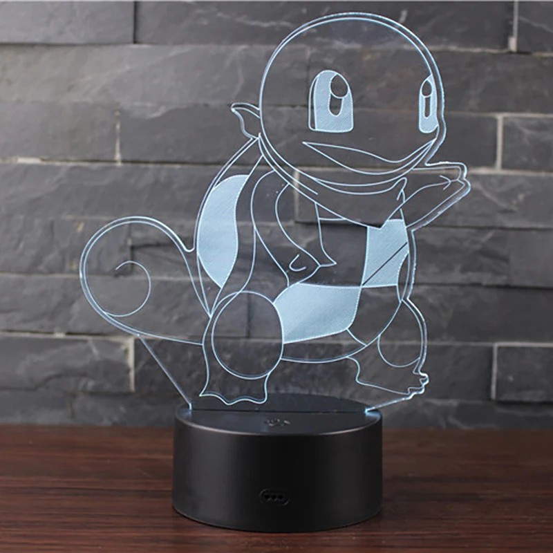 3d Light Base 7 Color USB Anime Turtle Dinosaur Night Light For Kids