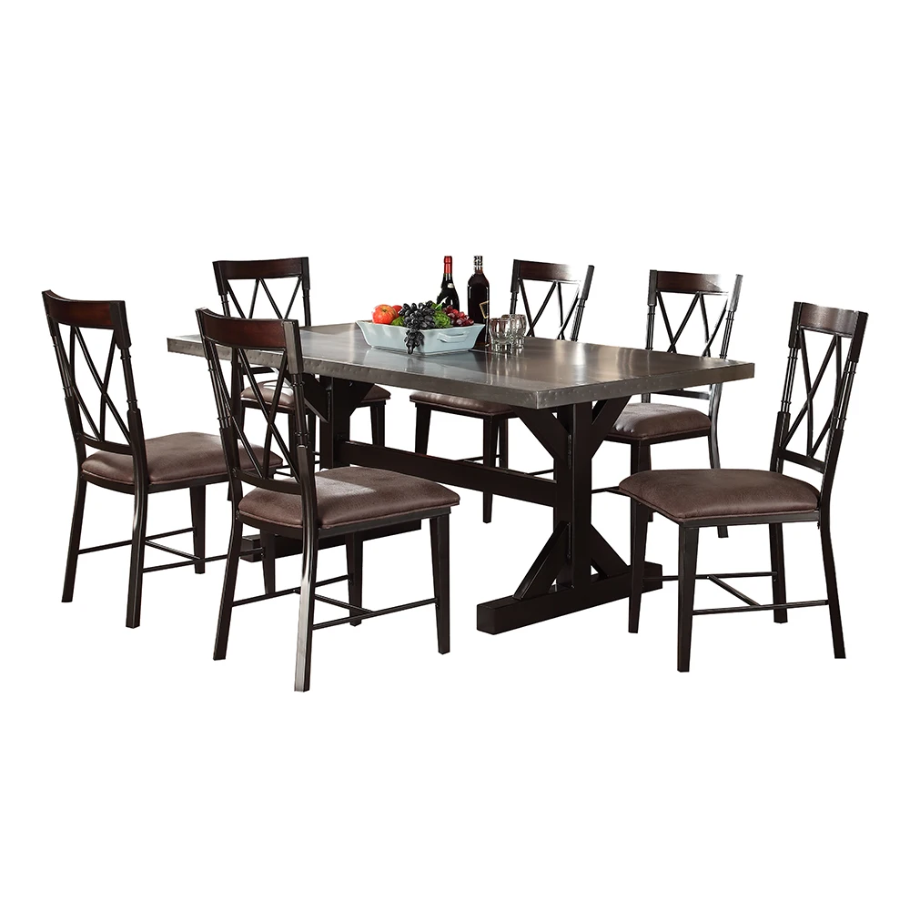 
dining room furniture classic extention wood large rectangle dining table with 6 chair 