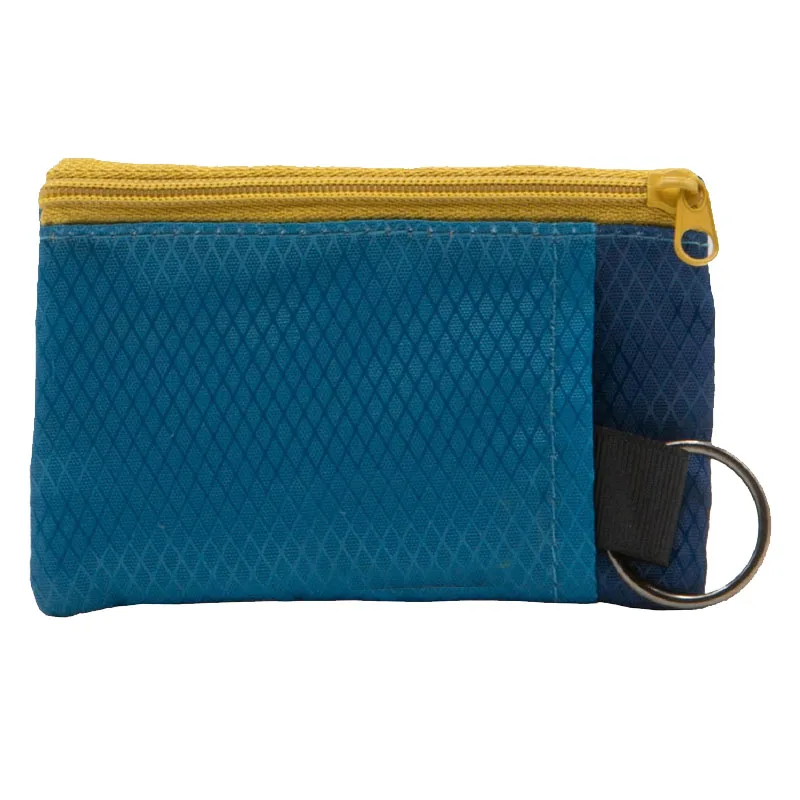 custom money pouch zipper coin purse risptop nylon casual men womens short wallet