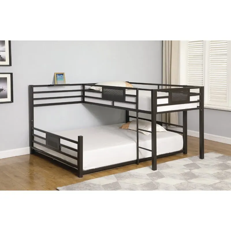 
Commercial steel tube frame triple decker bunk bed detachable bedroom furniture with table for adult 
