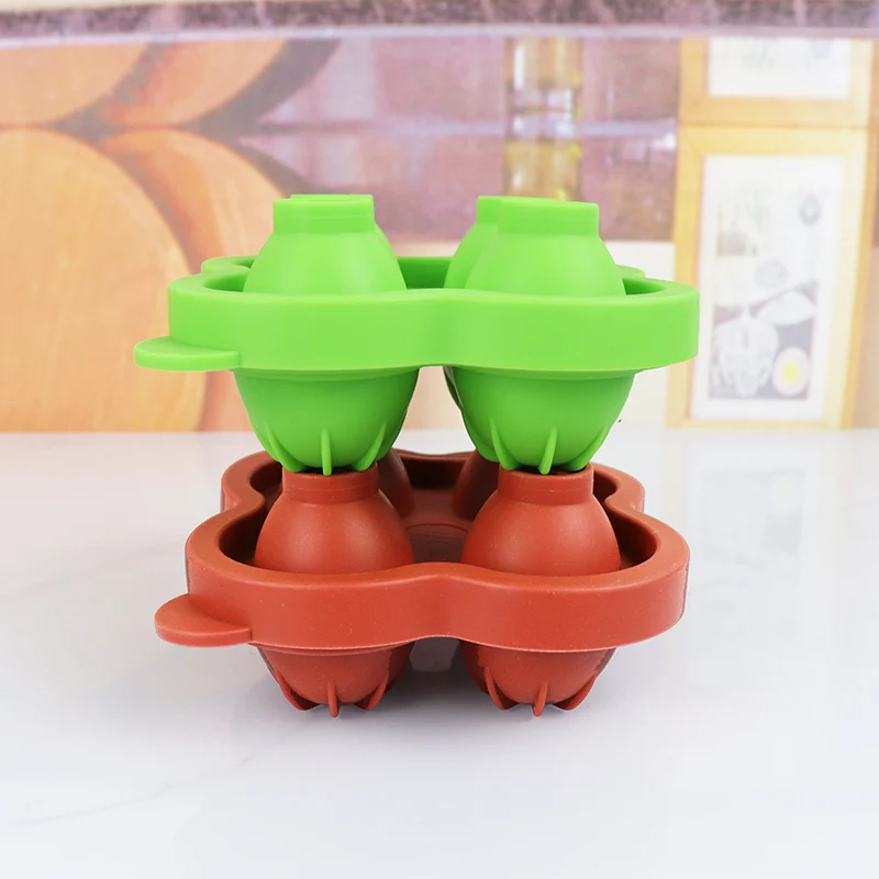 Food grade BPA free silicone ice cubes tray with lid for Ice Cream Tools