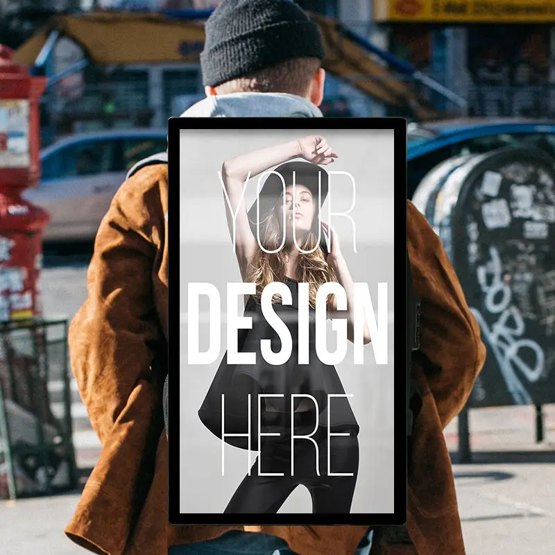 21.5 Inch 4G Wifi Vertical Advertising Media Player Portable Walking LCD Touch Screen Digital Backpack Billboard