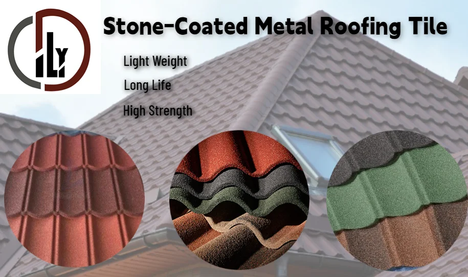 China Supplier 0.3mm Color Stone Coated Metal Roof Tile With Accessories For House Roof