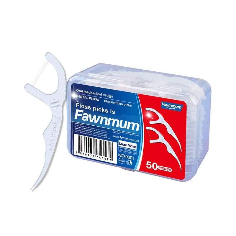 Fawnmum Brand Classic Thin Dental Flosser Charcoal Infused Disposable Plastic Toothpick for Kids