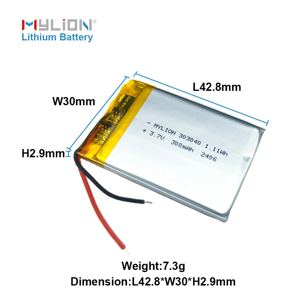 Fast Shipping Lipo 3.7 300mah Lithium Ion Small Rechargeable Polymer Battery For Bluetooth speaker