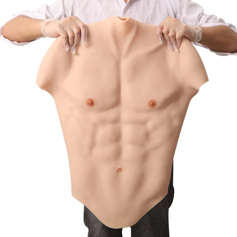 Soft silicone muscle suit cosplay anime muscle suit strong abdominal artificial simulation chest muscles belly six pack