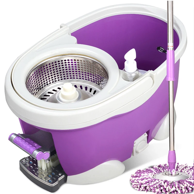 8L Capacity Bucket Super Easy Pedal 360 Degree Spin Magic Mop Lazy Floor Cleaner Mop