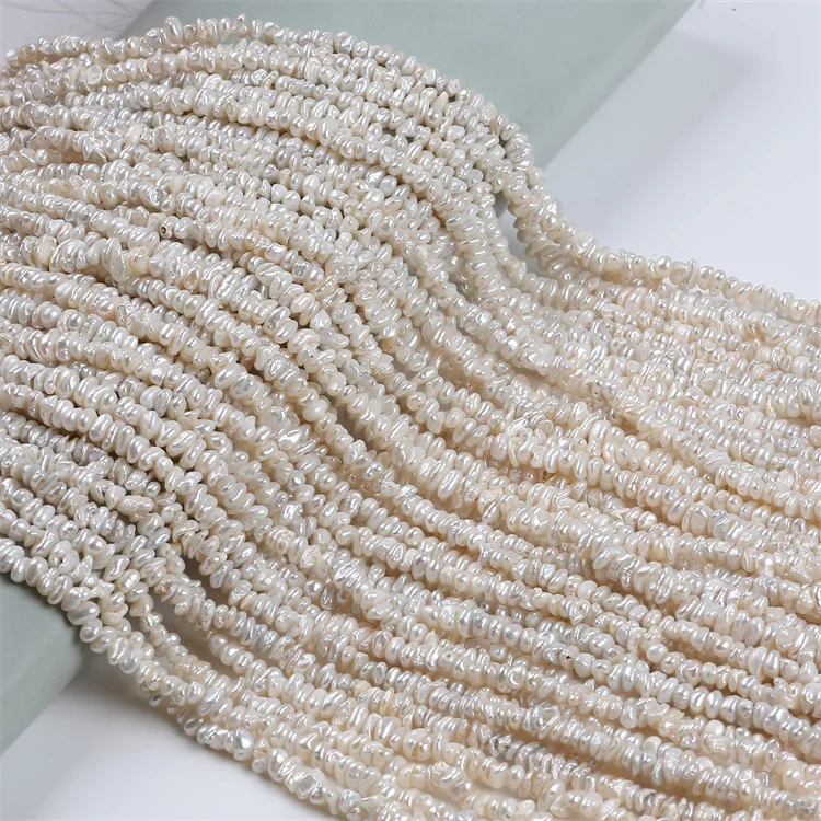 4-5mm Middle Hole Natural Keshi Freshwater Pearl Strand