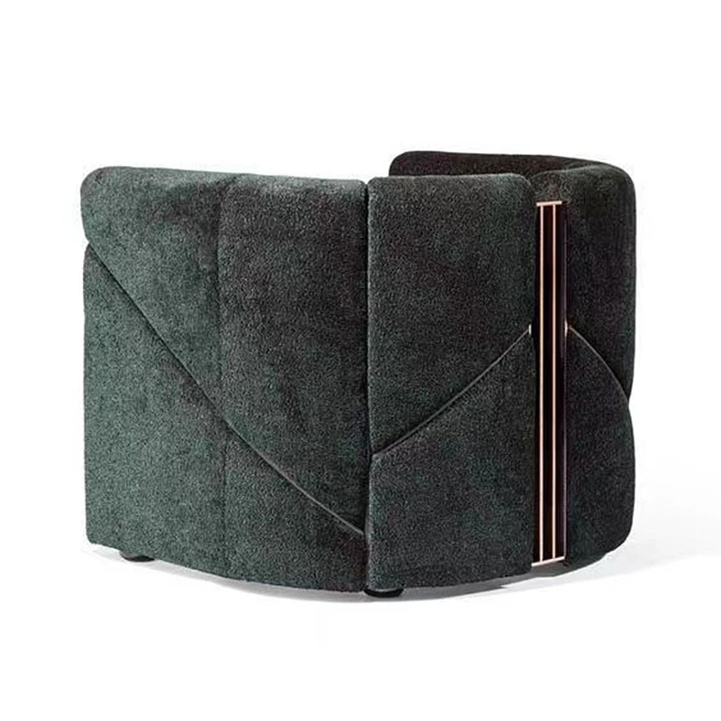 Postmodern Single Armchair Wooden Frame Fabric Armchair With Stainless Steel Leg Luxury Armchair For Living Room