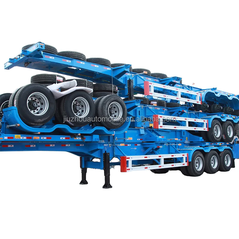3 Axle Heavy Duty Custom 20ft/40ft Flatbed Container Semi Trailer With Container Lock Flatbed Container Semi Trailer