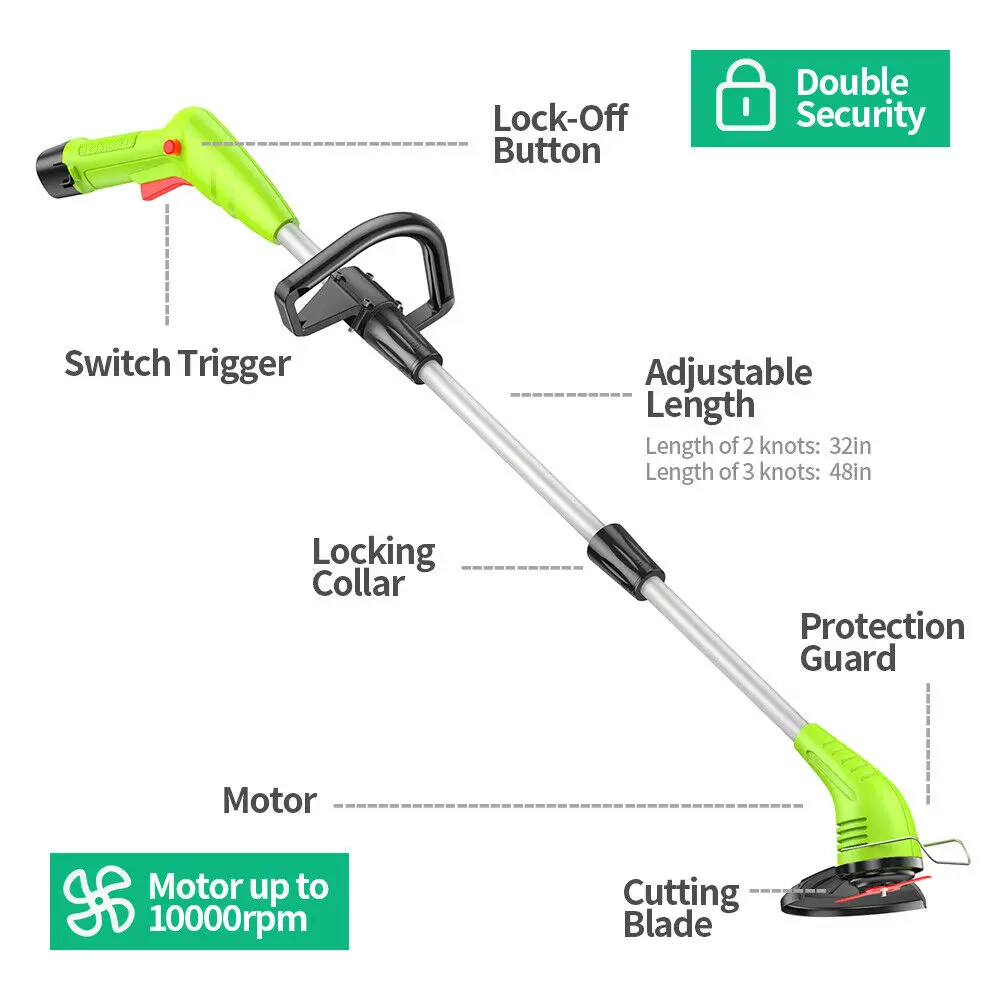 New plastic blades grass trimmer electric brush cutter grass trimmer cordless litnium battery