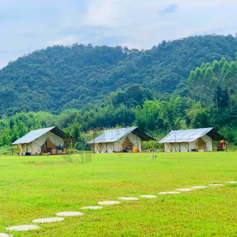 Waterproof PVC Wooden Frame Safari Glamping Tent China Tents Manufacturer