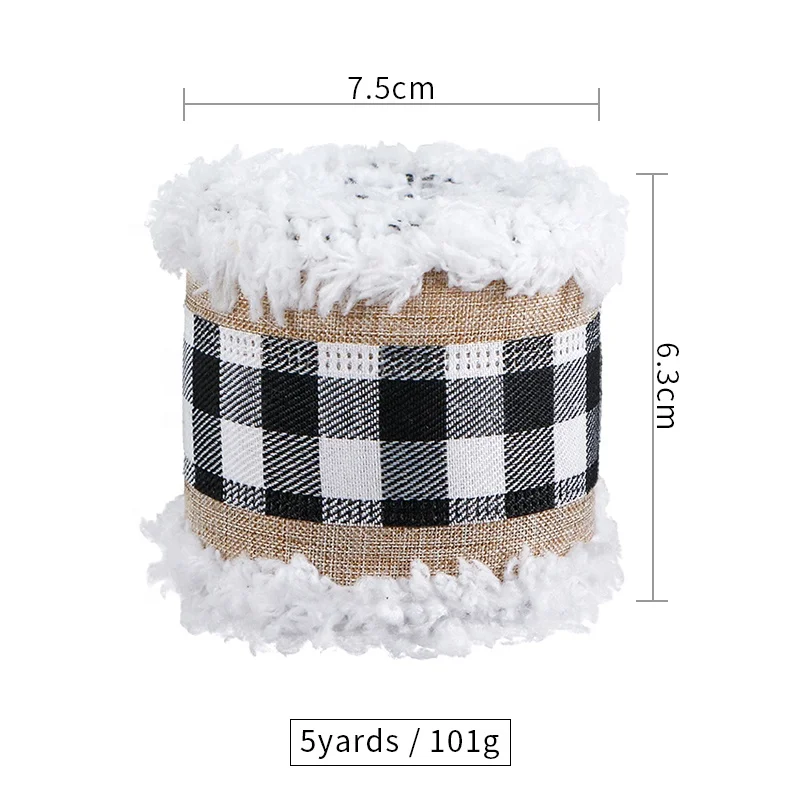 MSD Ribbon Wholesale Christmas Tree Wired Ribbon 2.5 Inch Burlap Ribbon for DIY Wreaths Wrapping Crafts Decoration