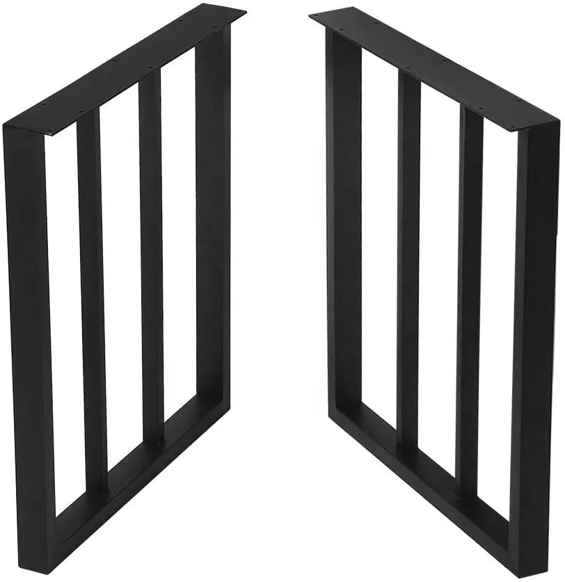 Amazon Hot Sale Black Trapezoid Metal Coffee Table Legs Heavy Duty Furniture Legs