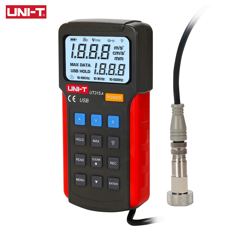 UNI-T UT315A цифровые вибротестеры виброускорение скорости измерения смещения USB Connect PC Soft