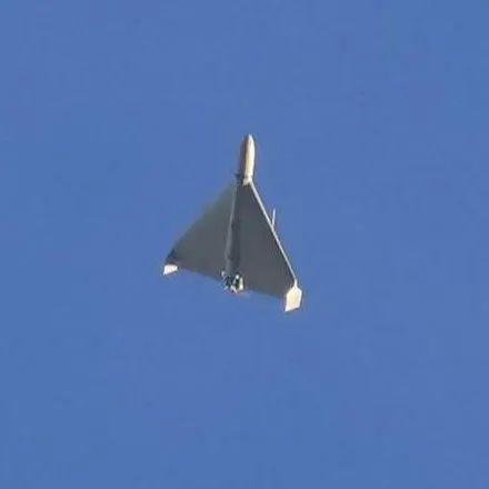 The UAV is horizontally opposed with a two-cylinder two-stroke gasoline model airplane engine 130cc