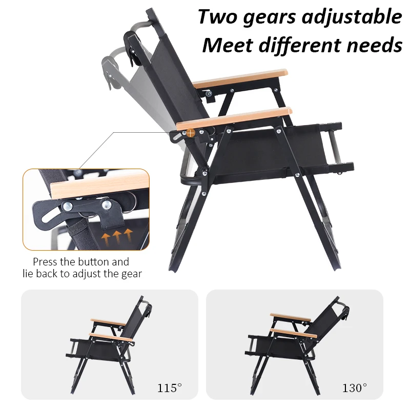 Custom Collapsible Foldable Lightweight Beach Portable Aluminum Adjustable Outdoor Camping Low Chair