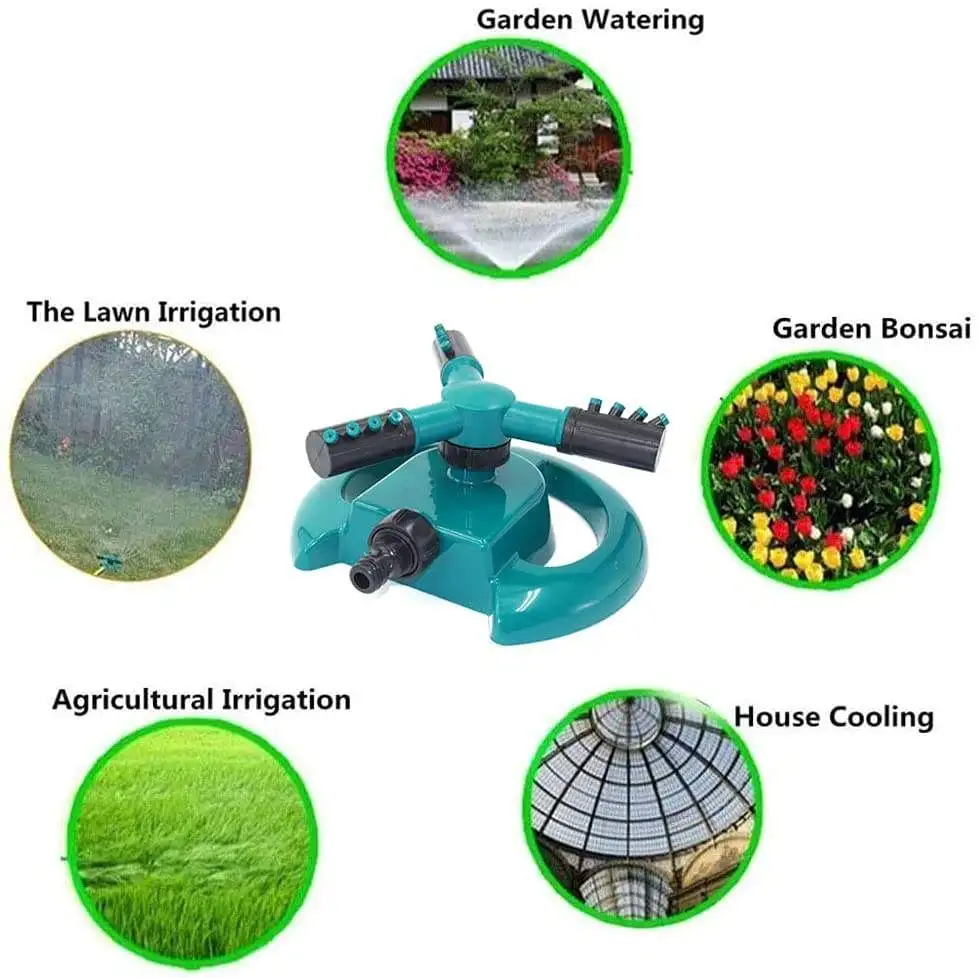 Garden Smart Irrigation Sprinkler Low Pressure 360 Degree Automatic Oscillating Sprinkler