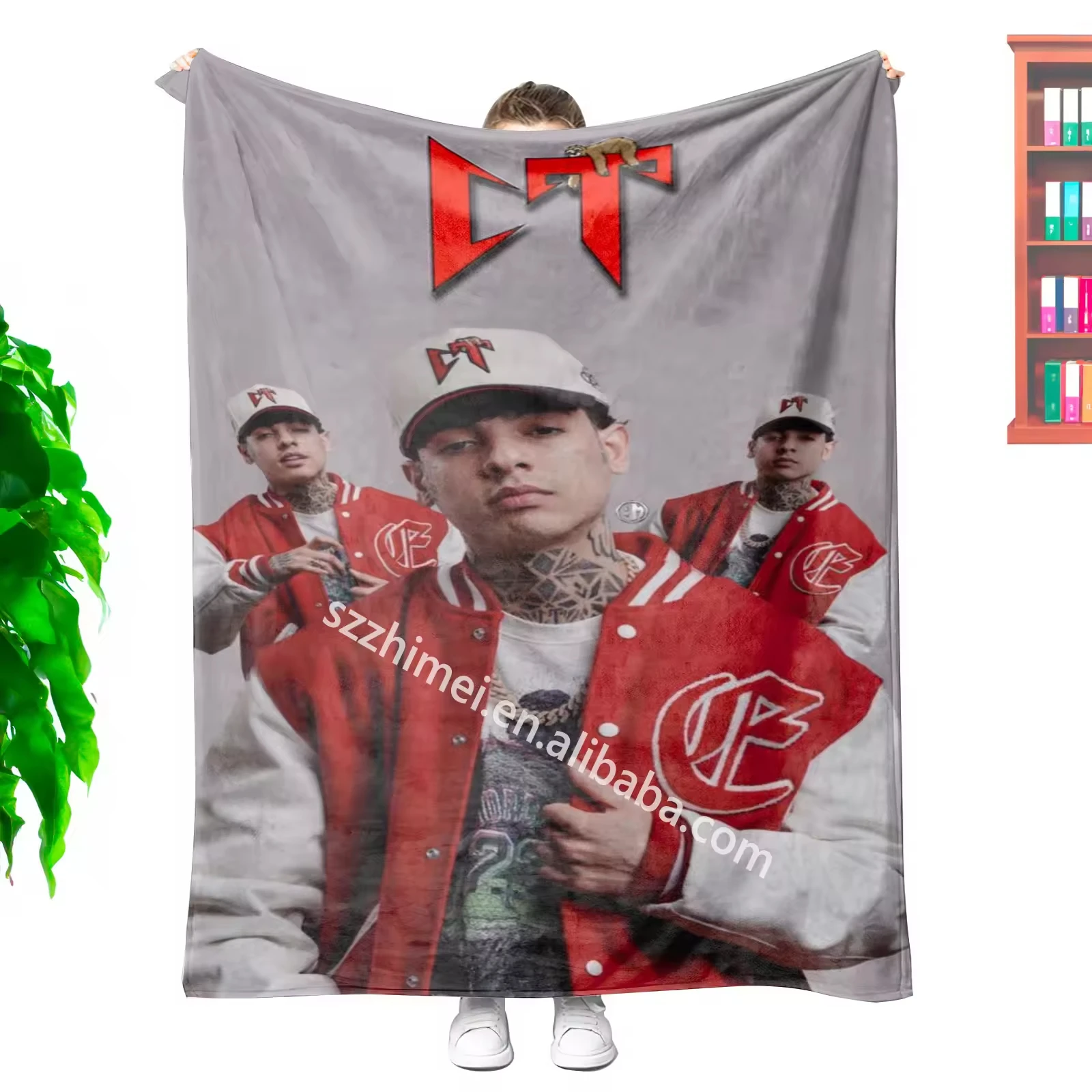 Wholesale custom mexican rapper natanael cano ct blanket corridos tumbados cobijas personalizar frazadas