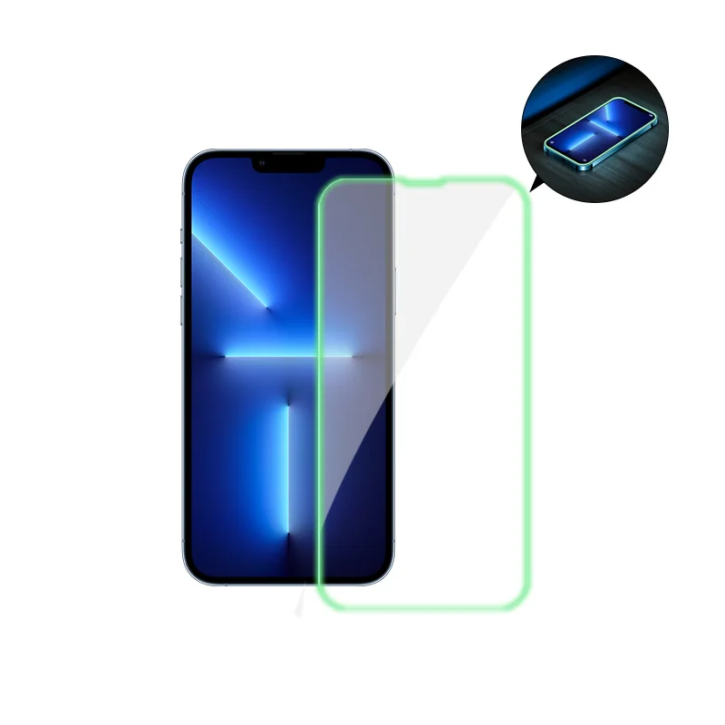 fluorescent light shine tempered glass screen protector For iphone 13 pro max mini