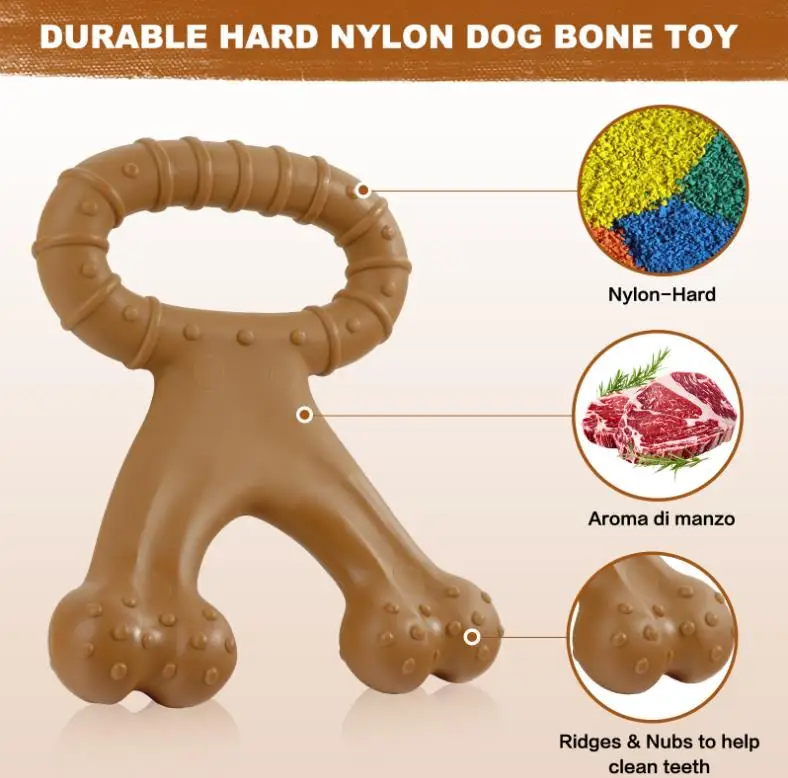 Durable Food Grade Dog Chew Nylon Bone Toy for Aggressive Chewers Real Bacon Chicken Flavor