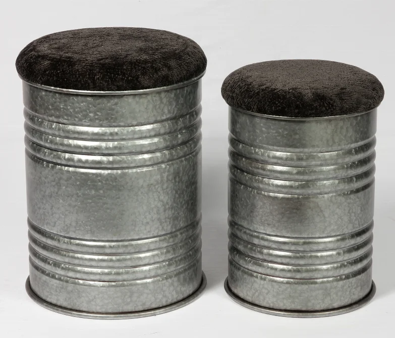 Fuzhou Fytch Vintage Retro Bucket Stool Hallway Pouf Ottoman Durable Living Room Loft Storage Stool