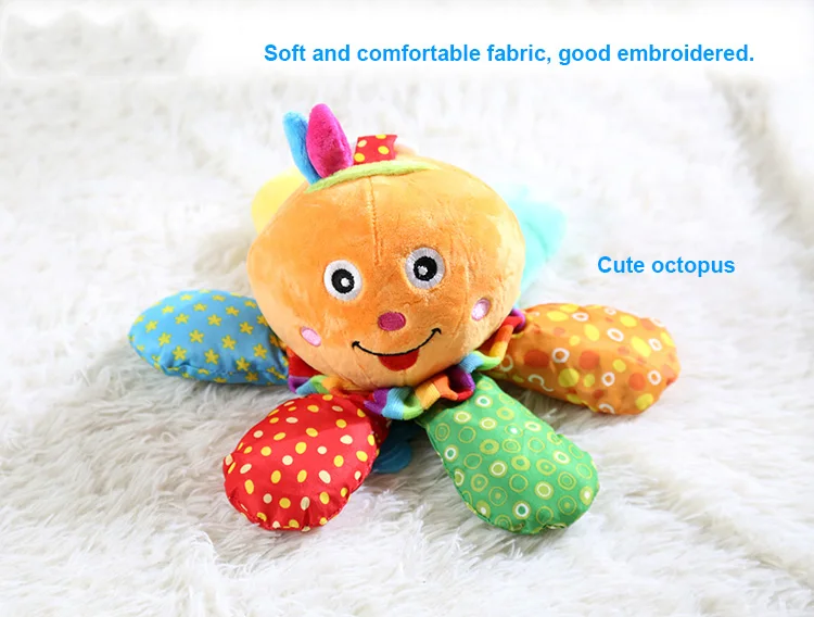 New design Hot Selling Soft Plush Hanging Baby Musical Octopus Toy For Kids