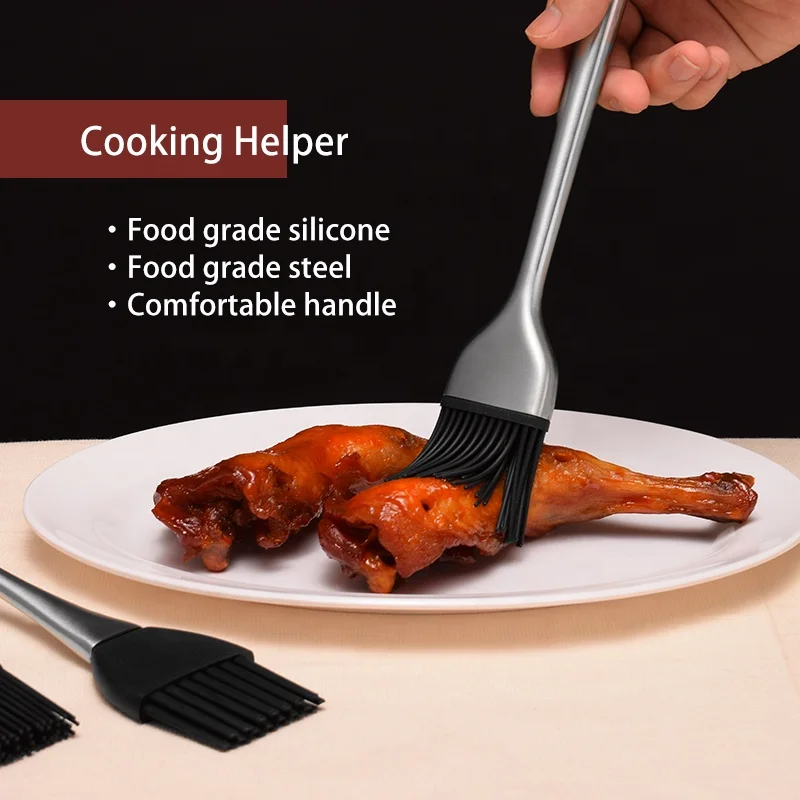 
BBQ/Grill Basting Silicone Brush and Removable Pastry Brush with stainless steel handle 