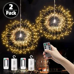 150 LED firework lights DIY led lights for Christmas indoor outdoor decoration battery operated hanging starburst light