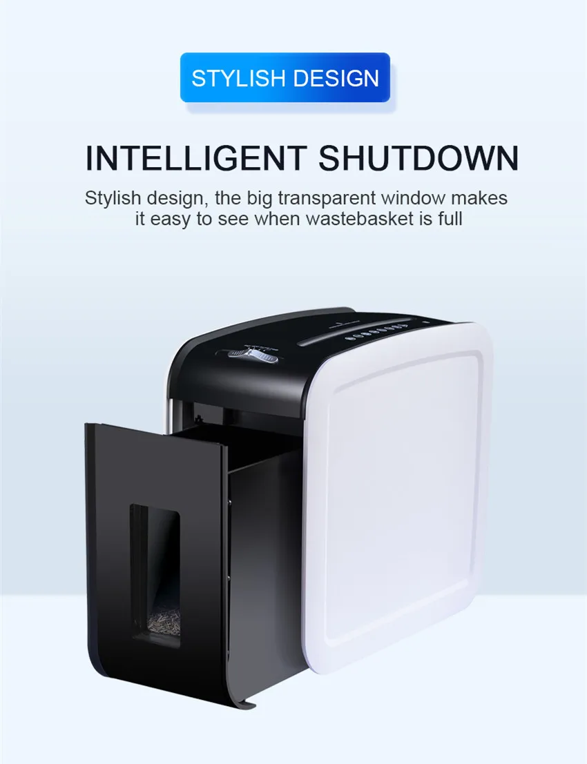 Cross Cut P-4 Security Level Transparent Window Compact Design with 3.2 Gallons Bin 5-Sheet Paper Shred Machine