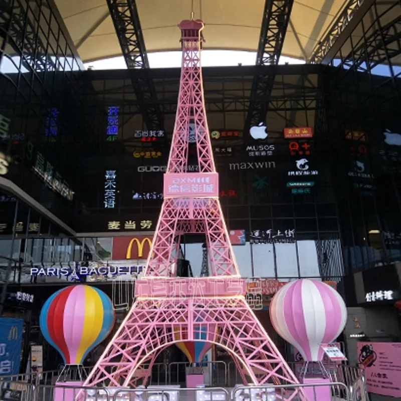 Outdoor metal large eiffel tower /  25m paris tower sculpture resort decoration