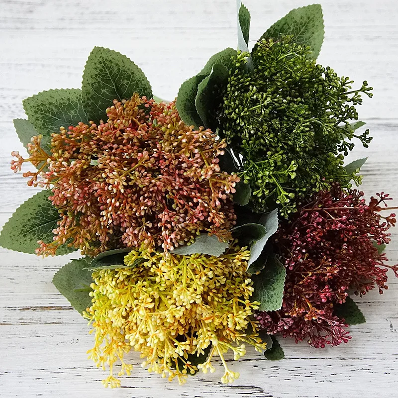 Japanese style hand-painted spike grass artificial flower for home wedding bouquet decor