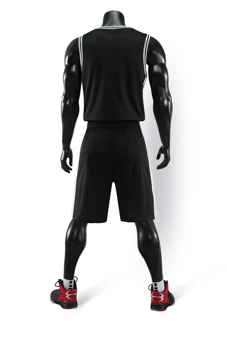 Баскетбольная форма с логотипом на заказ быстросохнущая Молодежная черная баскетбольная тренировочная Джерси принтом