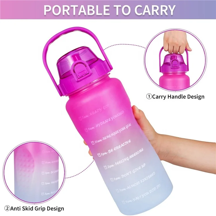 Best Price Transparent Convenient BPA-Free 2-Liter Water Bottle Gradient Colors for Gym Use Adults Only