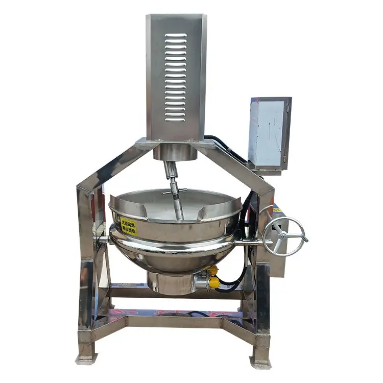 1000L Stainless Steel Steam Heating Industrial Automatic Cooking Pot Heat Transfer Oil Jacket Kettle with Shear Mixer