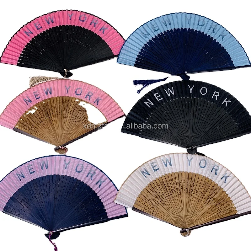 Manufacturer Supply Customized Logo Printed  bamboo fan for promotion