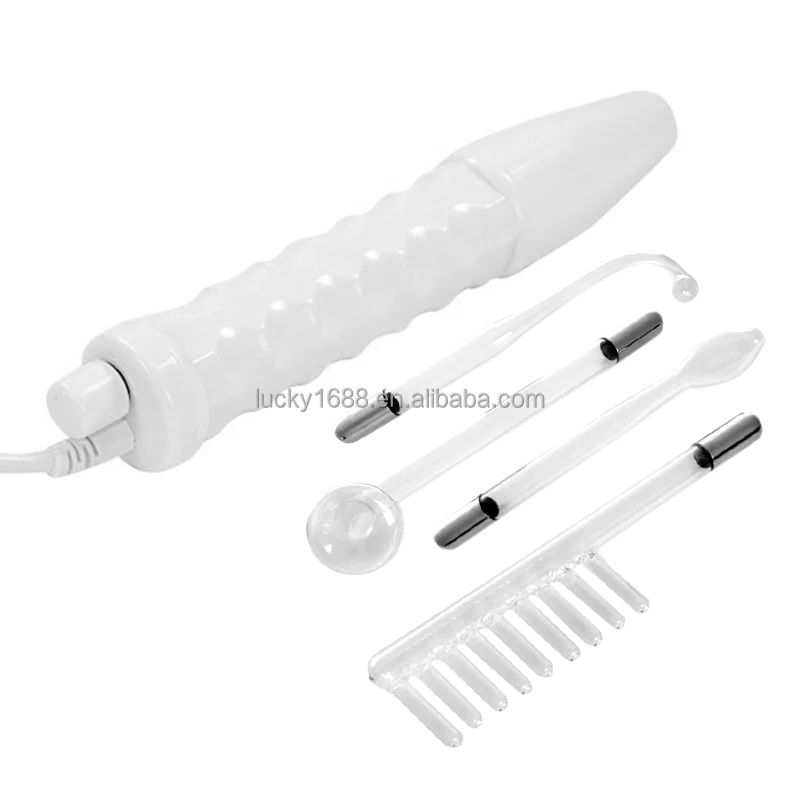 2021 Home use portable high frequency facial wand beauty equipment with orange color light glass tube Electrode