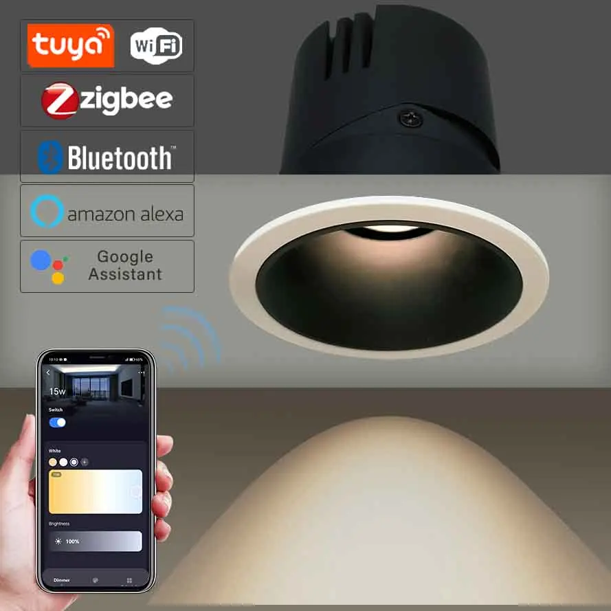 Современный Wi-Fi светодиодный умный потолочный светильник tuya для дома zigbee alexa с дистанционным управлением