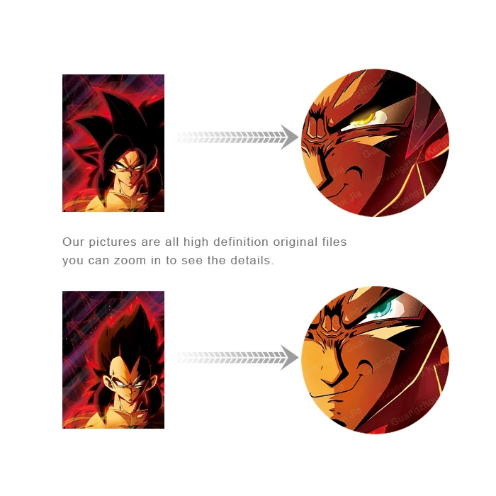Factory Wholesale  Custom High Definition Dragon ball 3d lenticulars poster anime for Promotion Gift