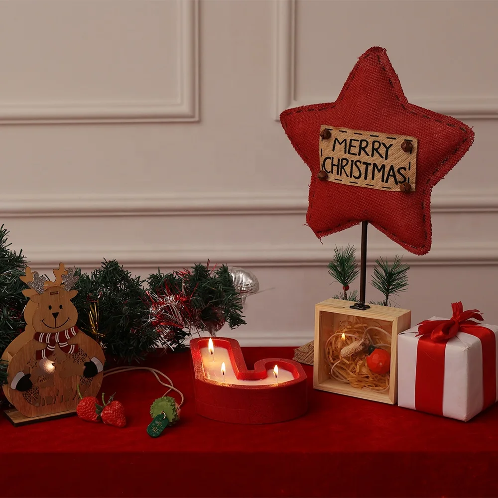 Wooden Dough Bowl Wood Hand Poured Soy Wax Candle, Farmhouse Long Dough Bowl Candles 3 Wood Wick aromatherapy candle