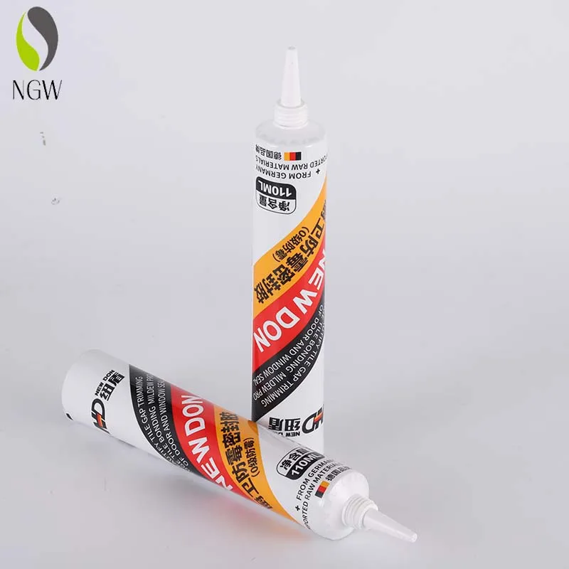 Empty soft PE plastic packaging tube refillable glue tube vacuum packaging laminated tube with long nozzle