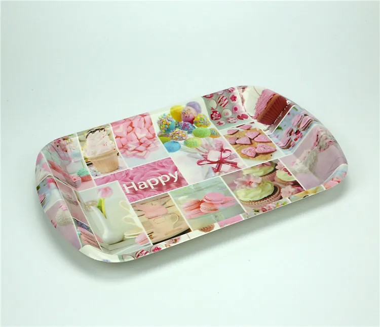 Handle sweet Sweet Sublimation Set Of Hot Sell Stackable Plastic Breakfast Serving Tray For Tray