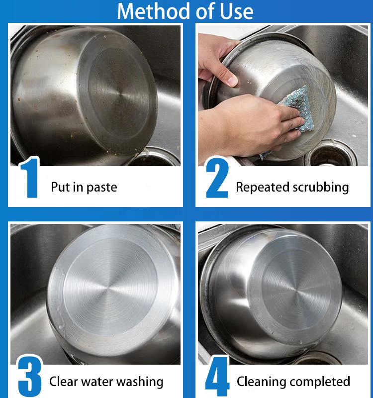 Rayshine Harmless Steel cleaning Polishing Paste oil stains Removal for kitchen Bathroom Cleaning Detergent  Bulk