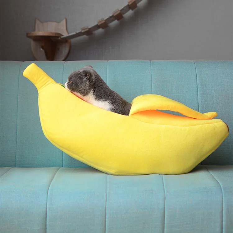 
Soft Fleece Banana Small Cat Dog House Cave Nest Bed Dog Pet Cat Bed For Four Seasons 