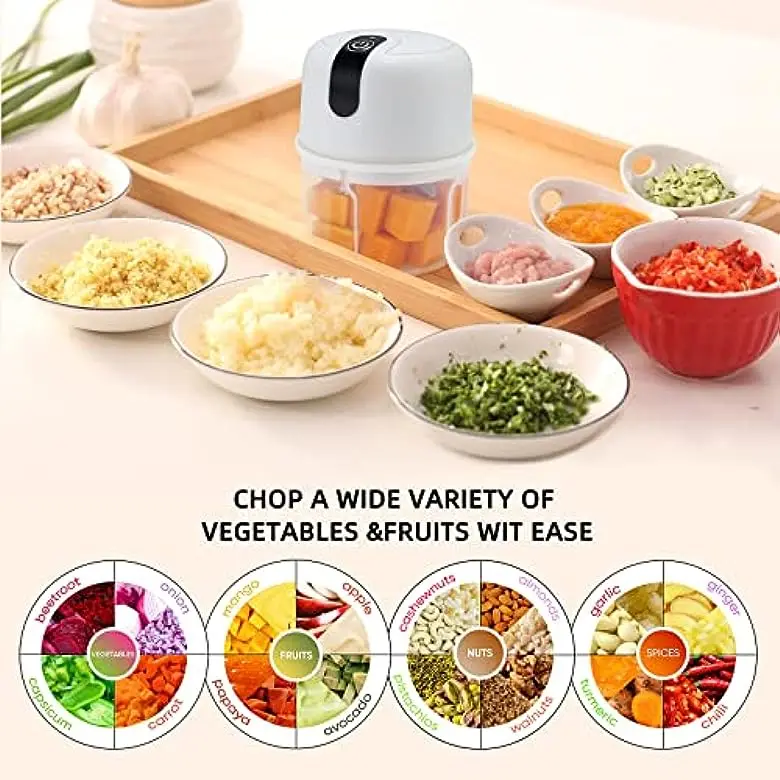 Mini Electric Baby Food Vegetable Meat electric food chopper with garlic peeler