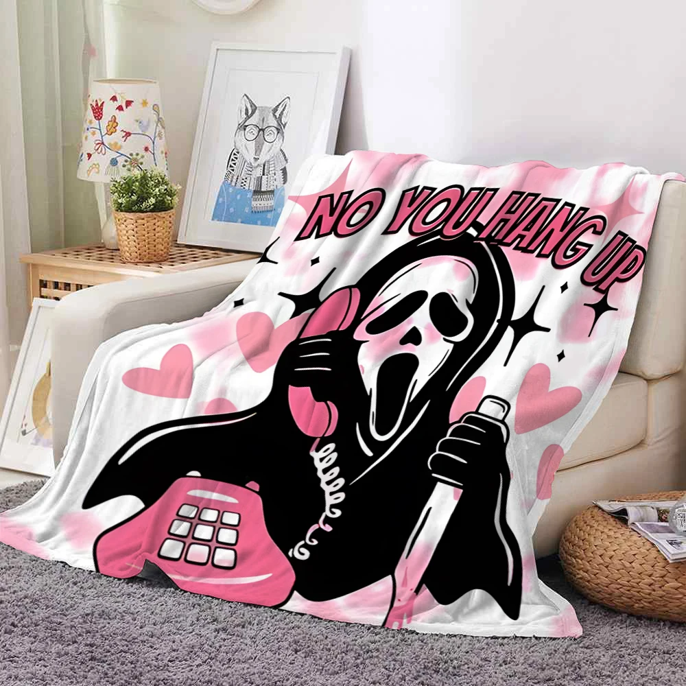 Halloween skeleton ghost Super Soft Dyed Polar Flannel Fleece Modern Solid Design Polyester Striped Plush Baby Sofa Blanket