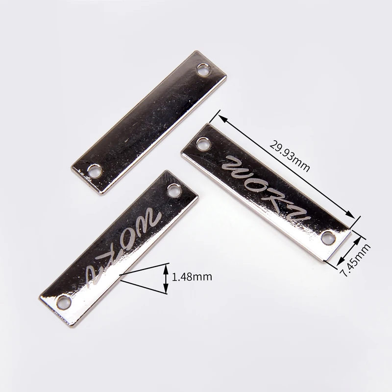 Custom Garment Hardware Gold Engraved Metal Tag With Name Brand Logo Tags Metal Clothing Labels For Clothing
