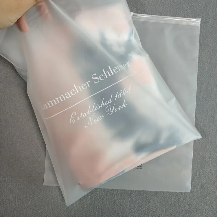 Wholesale Custom Plastic Zip Bags Matte/Frosted Zipper Bag For Clothing Plastic Bag Pouch With Ziplock